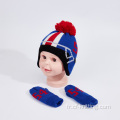 Design de mode gants de bonnet en tricot pour les enfants